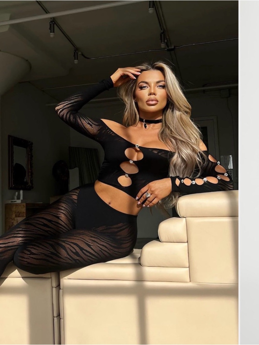 Fashion Nova Black Cutout Sheer Jumpsuit